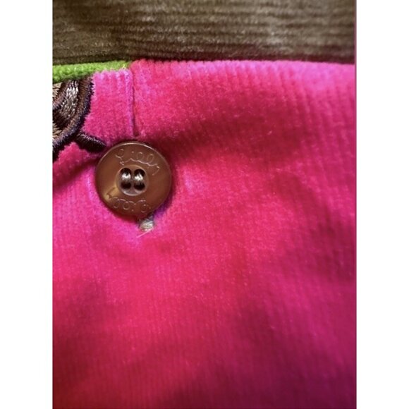 Lilly Pulitzer Patchwork Corduroy Pants Vintage White Label NEW Sz 0 Brown Green - Picture 13 of 14